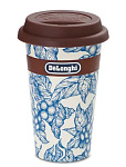 Картинка Термокружка DeLonghi Blue Flower DLSC064 300мл (бежевый/синий)