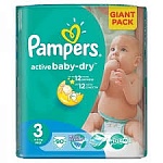 Картинка Подгузники Pampers Active Baby-Dry 3 (4-9 кг) 90 шт