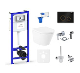 Картинка Унитаз Lavinia Boho Relfix Biore Rimless 10 в 1 75110648 (черный/золотистый пластик)