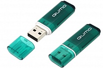 Картинка Флешка QUMO Optiva <QM4GUD-OP1-Green> USB2.0 Flash Drive 4Gb (RTL)