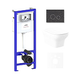 Картинка Унитаз Lavinia Boho Relfix Bristol Rimless 6 в 1 75110219 (greek black иск. камень)