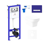 Картинка Унитаз Lavinia Boho Relfix Bristol Rimless 7 в 1 75110224 (фиолетовый стекло)