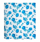Картинка Шторка-занавеска для ванны Savol S-01718D (сине-голубые ракушки)