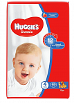 HUGGIES Classic Детские одноразовые подгузники, размер 4 (7-18 кг), 68 шт