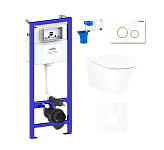 Картинка Унитаз Lavinia Boho Relfix Biore Rimless 7 в 1 75110200 (белый/золотистый пластик)