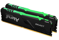 Картинка Оперативная память Kingston FURY Beast RGB 2x8GB DDR4 PC4-24000 KF430C15BBAK2/16