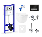 Картинка Унитаз Lavinia Boho Relfix One 10 в 1 75110507 (черный/белый стекло)