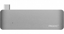 Картинка USB-хаб Deppa USB-C адаптер для MacBook (графит)