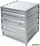 Оцинкованный с крышкой 1000x1000x1000 (винно-красный)