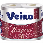 Veiro Luxoria Туалетная бумага, белый, 4 рул., 3 слоя, 10шт в спайке [ заказ кратно 10 ]
