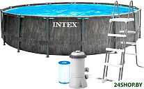 Картинка Бассейн каркасный INTEX Prism Frame Greywood 26742NP