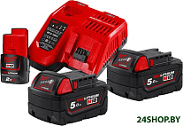 M18 M18NRG-502 4933459217 (2 x 18В/5 Ач + 12В/2 Ач + 12-18В)