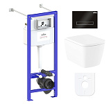 Картинка Унитаз Lavinia Boho Relfix Aveo Rimless 6 в 1 77050214 (черное стекло)