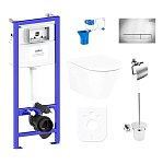 Картинка Унитаз Lavinia Boho Relfix Biore Compacto Rimless 9 в 1 97010050 (хром пластик)