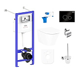 Картинка Унитаз Lavinia Boho Biore Compacto Rimless 9 в 1 97020156 (черное стекло)