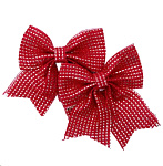 Картинка Подвеска новогодняя Зимнее волшебство Бантик плетеный 3555440 (2шт, красный)