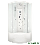 Картинка Душевая кабина Domani-Spa Elegance 90x90 High с гидромассажем (прозрачное стекло/белые)