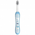 Картинка Зубная щетка для ребенка Chicco 6м+ (голубая) (с эргономичной ручкой)