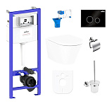 Картинка Унитаз Lavinia Boho Relfix Biore Rimless 9 в 1 97010072 (черное стекло)