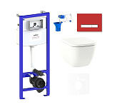 Картинка Унитаз Lavinia Boho Relfix One Rimless 7 в 1 75110121 (красный стекло)