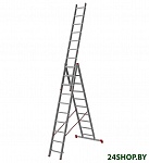 Картинка Лестница-стремянка Новая высота алюминиевая трёхсекционная 3x10 (1230310)