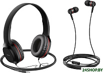 Картинка Наушники Hoco W24 (черный/красный)