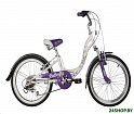 Детский велосипед Novatrack Butterfly 6.V 20 20SH6V.BUTTERFLY.VL22 (белый/фиолетовый, 2022)