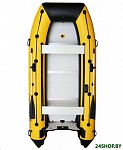 Картинка Моторно-гребная лодка Polar Bird Eagle PB-420E ПБ17 стеклокомпозит (черный/желтый)