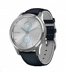 Картинка Гибридные умные часы Garmin Vivomove Luxe (серебристый/темно-синий)