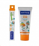 Картинка Зубная щетка Dentaid Vitis Kids + зубная паста Vitis Kids 10 мл (33044)