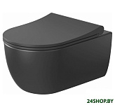 Картинка Унитаз Bocchi V-Tondo Rimless 1416-004-0129+A0333-004 (черный матовый)