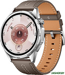Watch GT 6 46 мм (серебристый, с коричневым кожаным ремешком, международная версия)