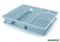 Картинка Сушилка для посуды ЭЛЬФПЛАСТ Rondo EP386-5 (серо-голубой)