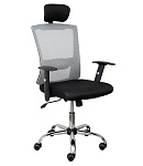 Картинка Кресло AksHome Sirius (ткань-сетка, серый/черный)