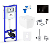 Картинка Унитаз Lavinia Boho Relfix Aveo Rimless 10 в 1 98010092 (черный пластик)