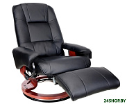 Картинка Кресло вибромассажное с подъемным пуфом Calviano 1585 (черный)