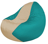 Картинка Бескаркасное кресло Flagman Classic К2.1-143 (светло-бежевый/бирюзовый)