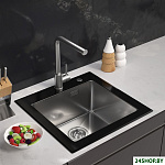 ECO AR 500*500 GS BLACK GLASS + SATIN