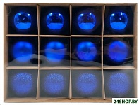 Картинка Набор ёлочных шаров Winter Glade 6012G004 (12 шт, синий)