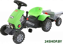 Картинка Педальная машинка Полесье Каталка-трактор с педалями Turbo-2 с полуприцепом [52742]