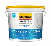 Картинка Краска Marshall Maestro Фантазия Гостиные и Спальни BW 9 л (глубокомат. белый)