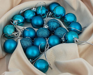 Картинка Набор ёлочных игрушек Зимнее волшебство Перелив (3259647) (синий, 20 шт)