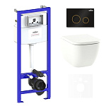 Картинка Унитаз Lavinia Boho Relfix One 6 в 1 75110046 (черный/золотистый пластик)