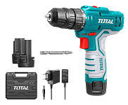 Картинка Дрель-шуруповерт Total TDLI12325 (с 2-мя АКБ, кейс)