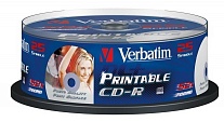 Картинка Диск CD-R Verbatim 700Mb 52x Cake Box (25 шт) Printable (43439)