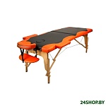 Картинка Массажный стол Atlas Sport складной 2-с 60 см (черно-оранжевый, деревянный)