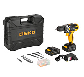 Картинка Дрель-шуруповерт Deko DKCD12FU-Li SET 63 (с 2-мя АКБ, кейс, набор оснастки) (063-4132)
