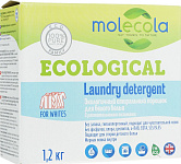 Molecola Стиральный порошок для белого белья с растительными энзимами, экологичный, 1,2 кг