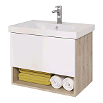 Картинка Мебель для ванных комнат Dreja Тумба под умывальник Perfecto 70 99.0812 (дуб эврика/белый г