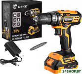 Картинка Дрель-шуруповерт Deko GCD20DU3 063-4144 (с 1-им АКБ, без кейса)